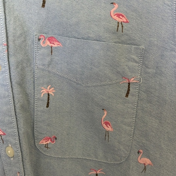 American Eagle Flamingo  Button Down Short Sleeve Shirt Flamingos Size S - Picture 3 of 8